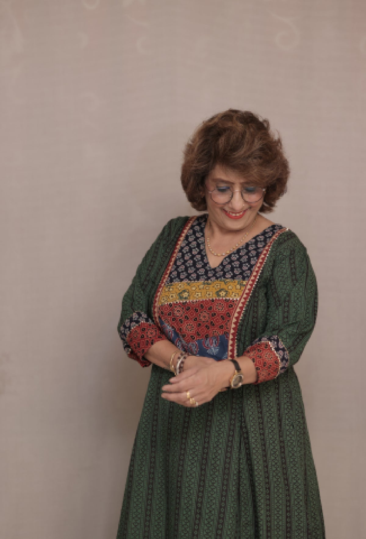 Green Bagh Print Kurta