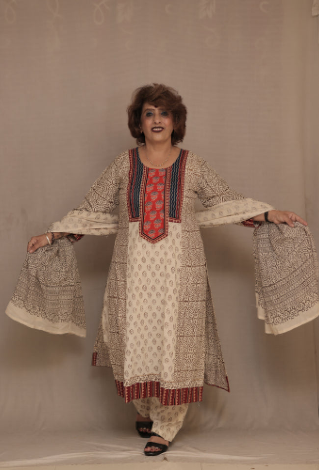 Cotton 3-Piece Suit Occur Color