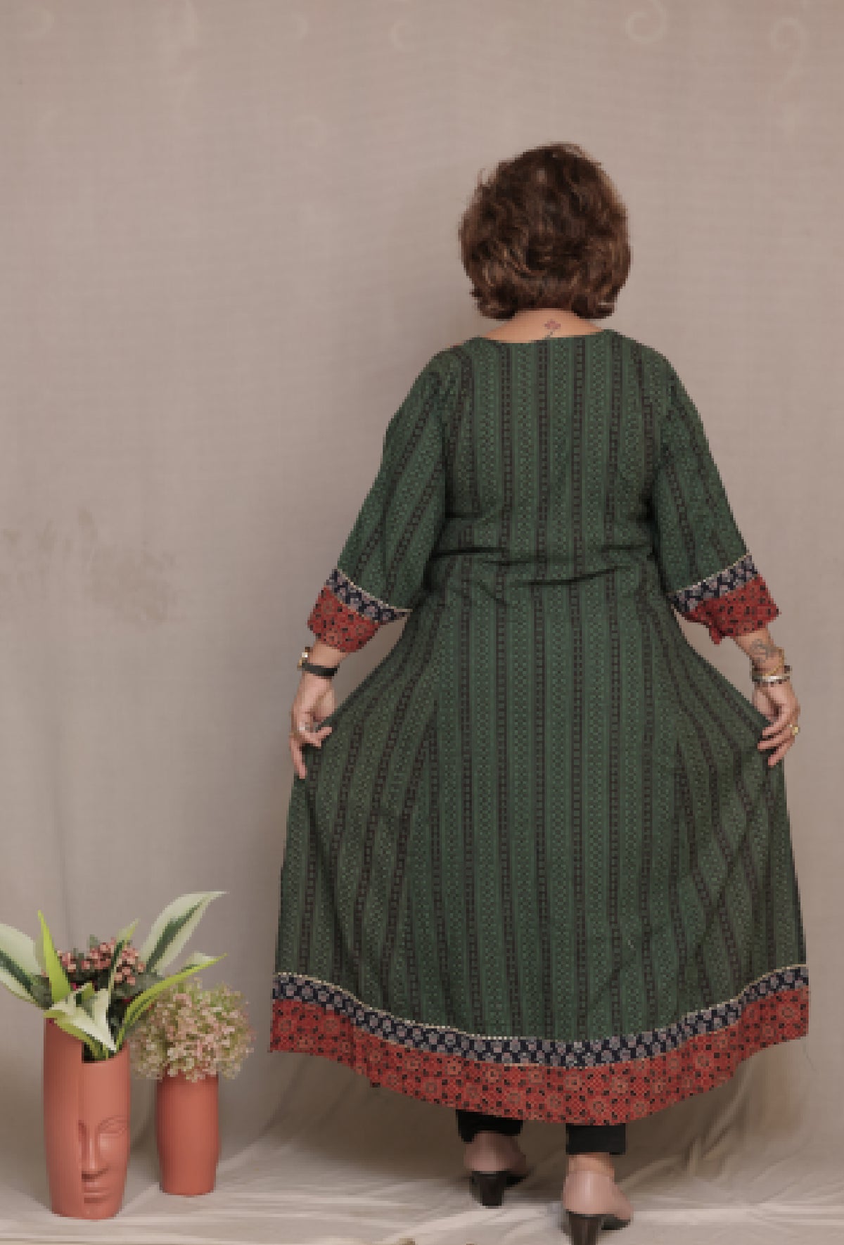 Green Bagh Print Kurta