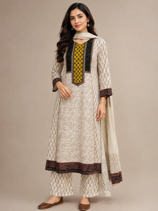 Cotton 3-Piece Suit Occur Color