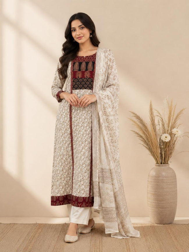 Cotton 3-Piece Suit Occur Color