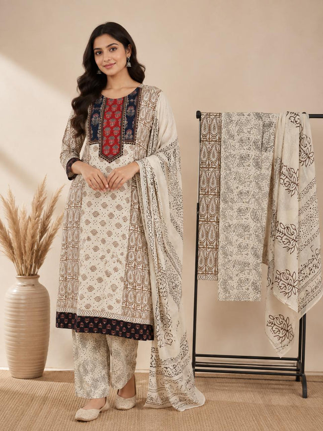 Cotton 3-Piece Suit Occur Color