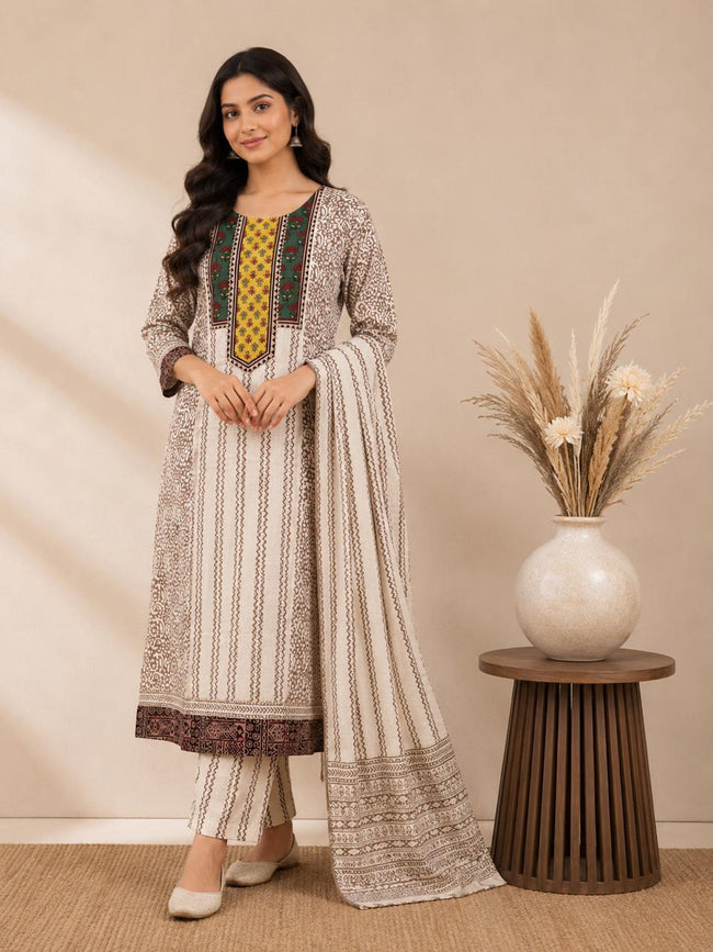 Cotton 3-Piece Suit Occur Color